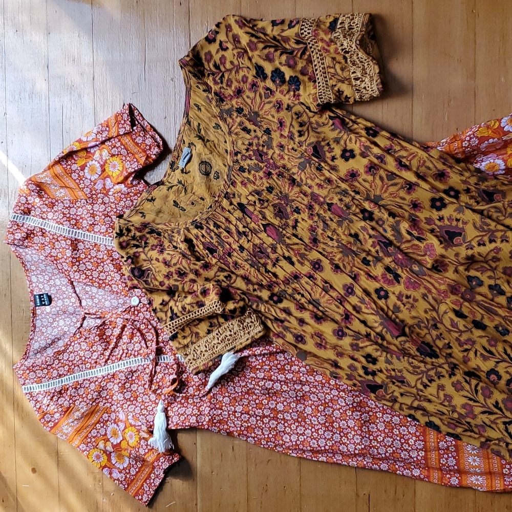 bundle of 2 rayon swing dresses